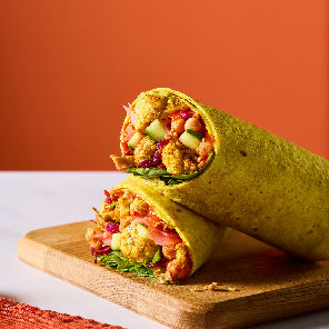Meal card cover for: Katsu Roast Cauliflower Wrap