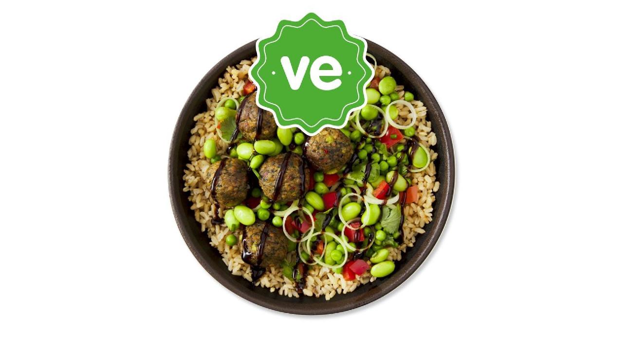 Meal card cover for: veggie'balls teriyaki