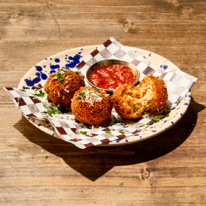 Meal card cover for: Mozzarella Arancini