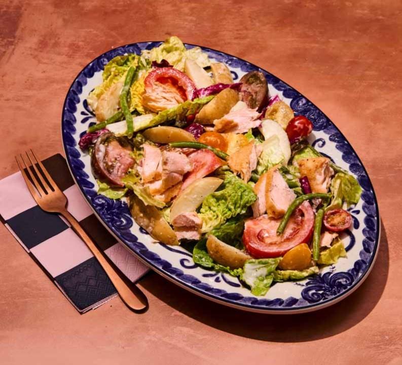 Meal card cover for: Salmon & Heritage Tomato Salad