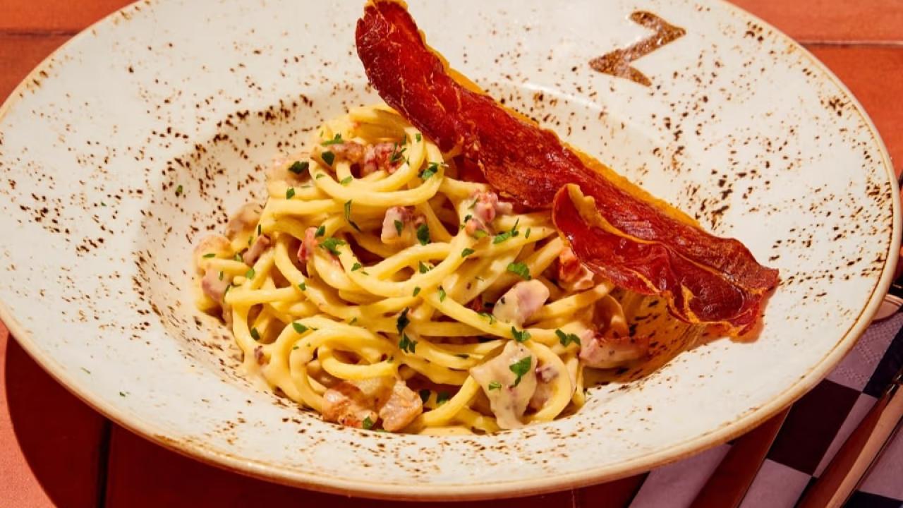 Meal card cover for: Chorizo Carbonara
