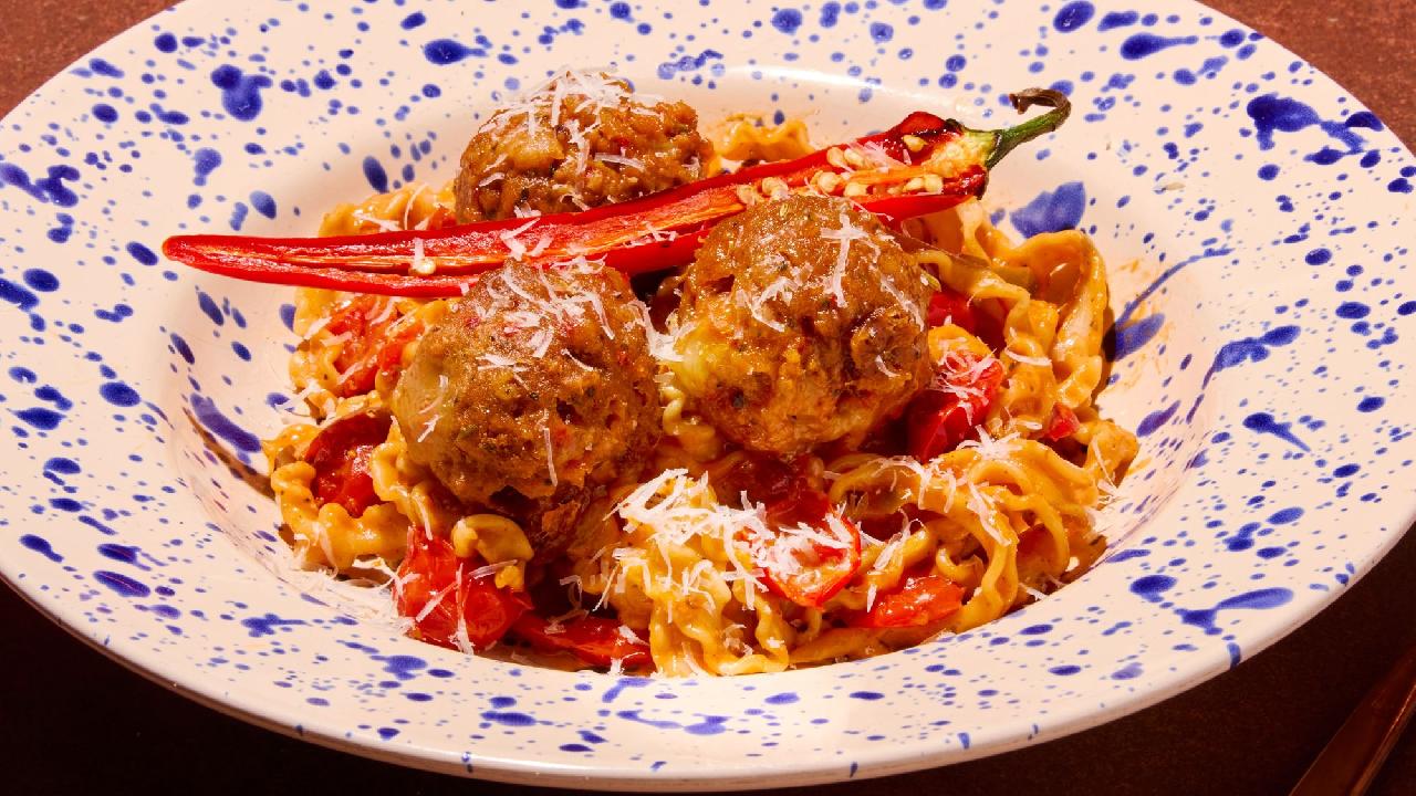 Meal card cover for: Meatballs Alla Vodka