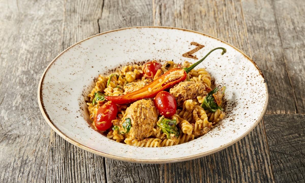 Meal card cover for: Non-Gluten Pasta Pollo Piccante