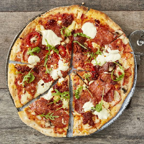 Meal card cover for: Non-Gluten Piccante Pizza