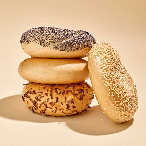 Meal card cover for: Pack of 4 Mix Bagels (Plain, Onion, Poppy Seed, Sesame)