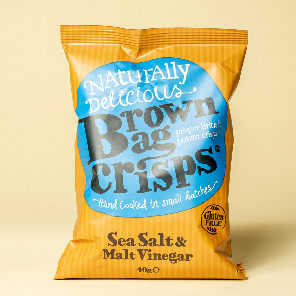 Meal card cover for: Brown Bag Crisps Sea Salt & Malt Vinegar Crisps