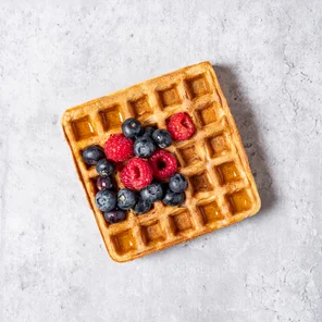 Meal card cover for: High Protein Vegan Waffle with Mixed Berries & Honey 🧇🫐🍯