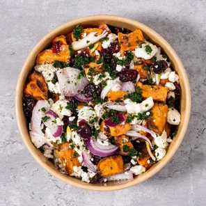 Meal card cover for: Sweet Potato, Greek Cheese & Red Onion Salad