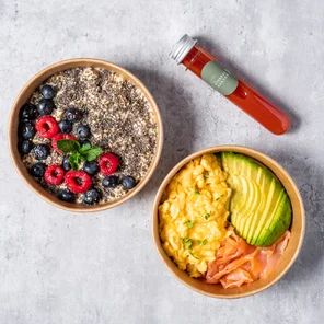 Meal card cover for: Breakfast Pot & a Superfood Shot 🥣🥚🍇