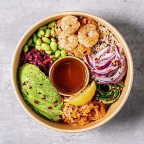 Meal card cover for: King Prawn Buddha Bowl