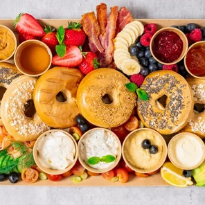 Meal card cover for: The Bagel Board