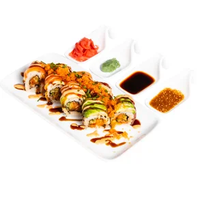 Meal card cover for: Spicy Rainbow Roll
