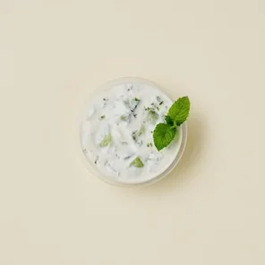 Meal card cover for: Cucumber + Mint Raita