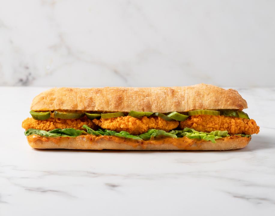 Meal card cover for: Calabrian Hot Honey Chicken Parm on Sourdough Ciabatta