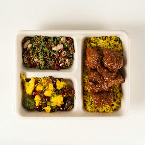 Meal card cover for: Mediterranean Birra Beef with herb brown rice Lunchbox (Winter)