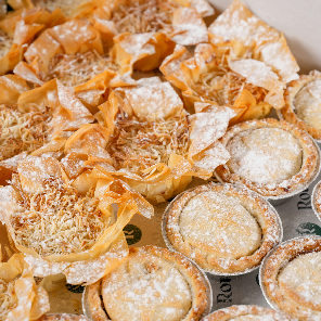 Meal card cover for: Mince Pies, Two Ways (Serves 25)