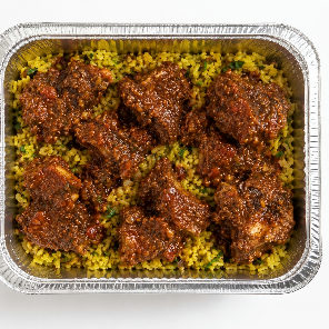 Meal card cover for: Mediterranean Birra Beef with herb brown rice (Serves 6)