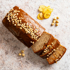 Meal card cover for: Banana Caramel & Hazelnut Cake (Serves 9)