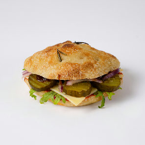 Meal card cover for: Cheese Ploughman's Focaccia