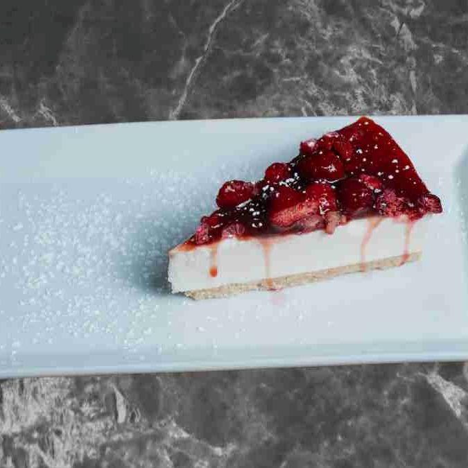 Meal card cover for: Raspberry & Gin Cheesecake - Slice