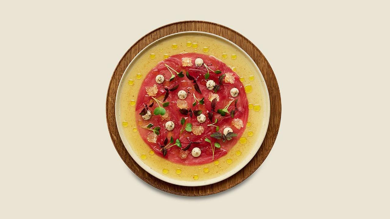 Meal card cover for: Maguro Carpaccio