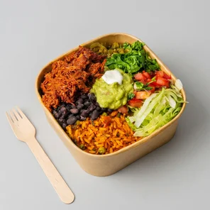 Meal card cover for: Naked Pork burrito