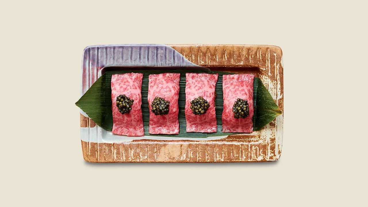 Meal card cover for: Wagyu Caviar Bites