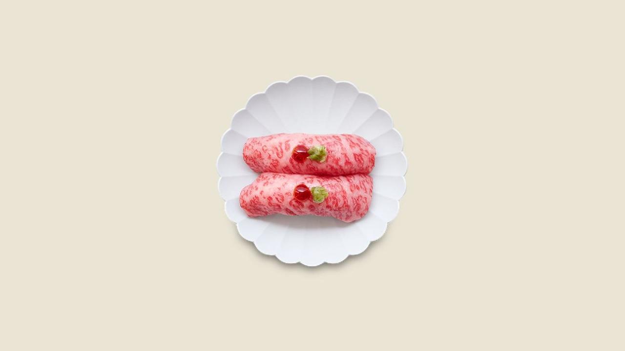 Meal card cover for: Wagyu Aburi