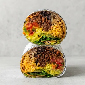 Meal card cover for: Ground Beef Burrito