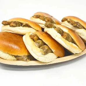 Meal card cover for: Vegetarian Sausage in a Glazed Brioche Roll