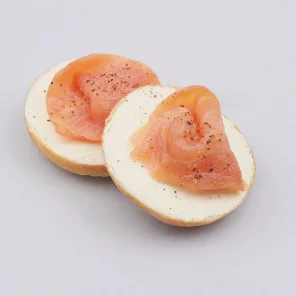 Meal card cover for: Open Mini Bagel with Smoked Salmon & Cream Cheese - 2 per portion