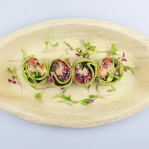 Meal card cover for: Salmon Teriyaki with Asian Slaw in a Spinach Tortilla Wrap