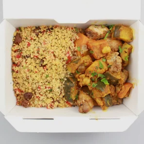 Meal card cover for: Chicken Tagine with Cous Cous - Hot Boxed Meal