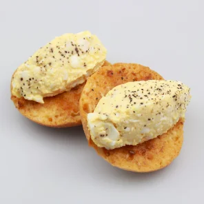 Meal card cover for: Open Mini Bagel with Egg Mayonnaise & Tomato Chutney - 2 per portion