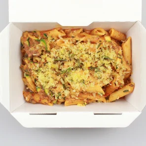 Meal card cover for: Symplicity Chorizo, Rosemary & Courgette Penne - Hot Boxed Meal