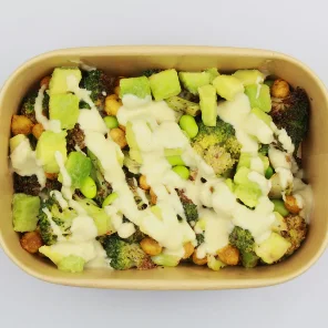 Meal card cover for: Avocado & Charred Broccoli with Curried Chickpea & Edamame Salad