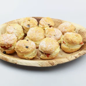 Meal card cover for: Fruit Scone with Clotted Cream & Strawberry Jam Platter - 12
