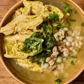 Meal card cover for: Chicken Bone Broth & Miso Grains