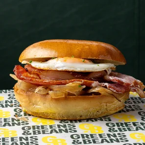 Meal card cover for: Bacon & Egg Brioche Bun