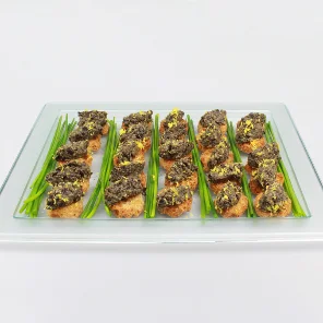 Meal card cover for: Caper & Olive Tapenade Bruschetta
