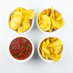 Meal card cover for: Mini Bowl - Kettle Crisps with Salsa Dip
