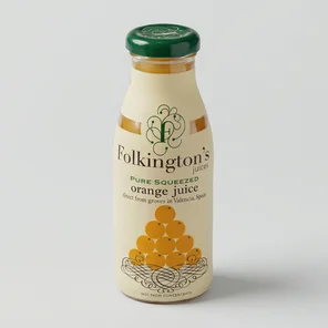 Meal card cover for: Folkington`s Orange Juice