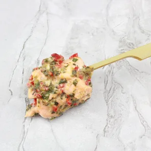 Meal card cover for: Lime, Chilli & Coriander Salmon (g, d) - Box of 36