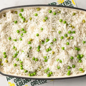 Meal card cover for: White Rice With Green Peas ( Serve 2-4 )