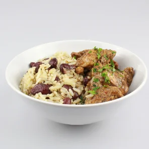 Meal card cover for: Jerk Chicken, Rice & Peas - Bowl Meal