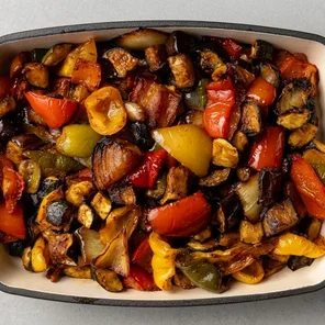 Meal card cover for: Seasonal Roasted Vegetable ( Serve 2-4 )