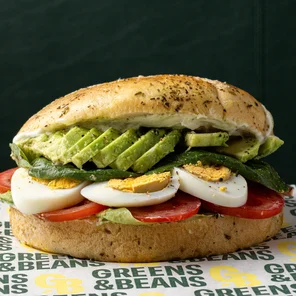 Meal card cover for: Boiled Egg & Avocado Focaccia Bun