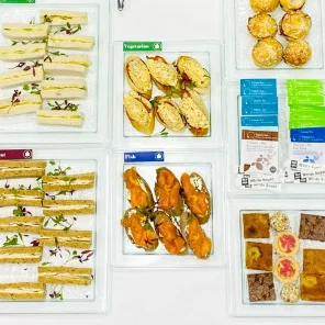 Meal card cover for: Afternoon Tea - Returnable Aqua Platters