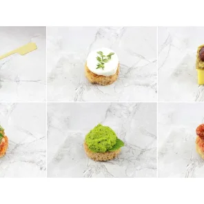 Meal card cover for: Vegetarian Canape Selection - Box of 36