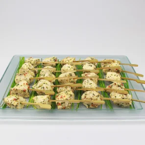 Meal card cover for: Mini Chicken Skewer with Red Pepper, Garlic & Coriander